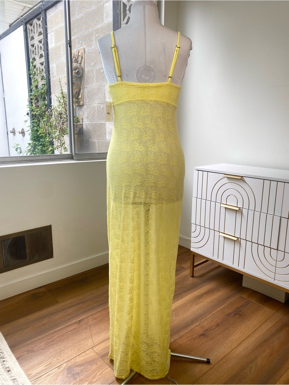 Andie NWT Lemon Lace Cover Up Maxi Dress, Size Small - Picture 5 of 12